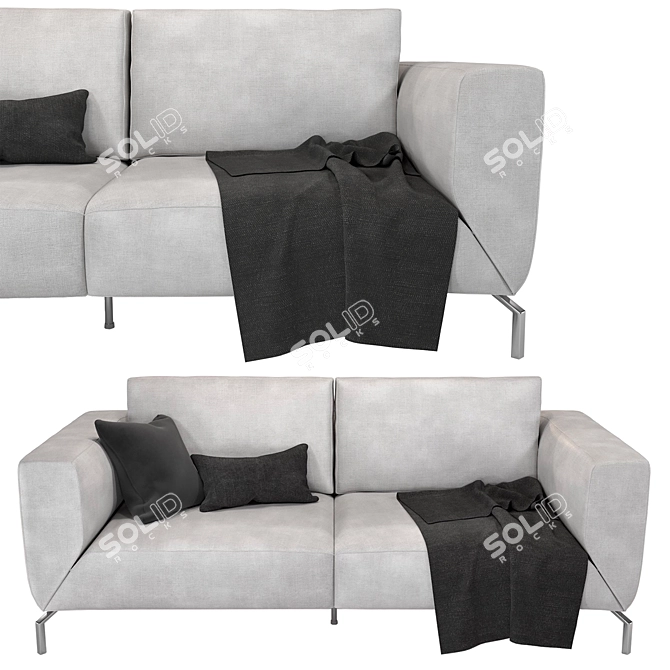 Natuzzi Golf Sofa: Stylish & Comfortable 3D model image 2