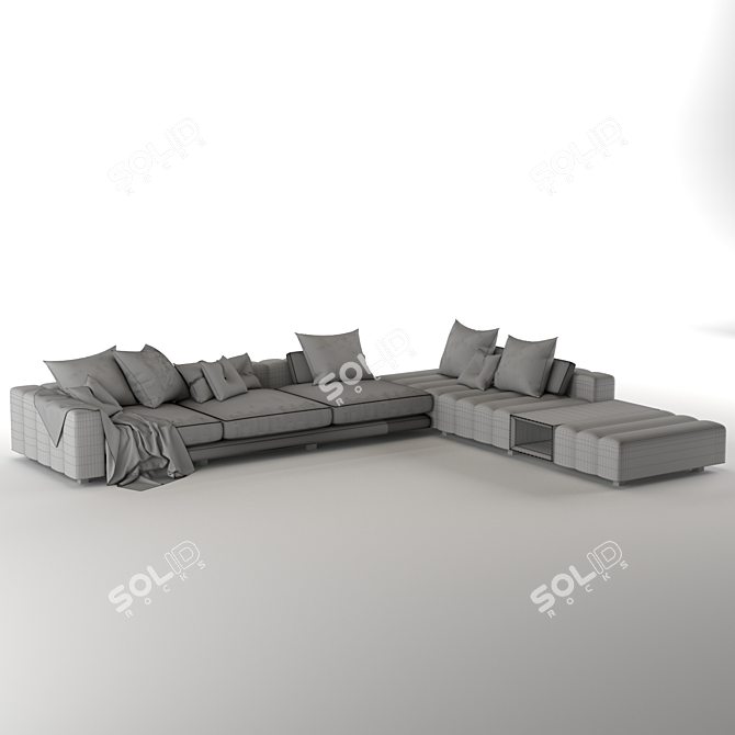 Cozy Comfy Corner Sofa 3D model image 3