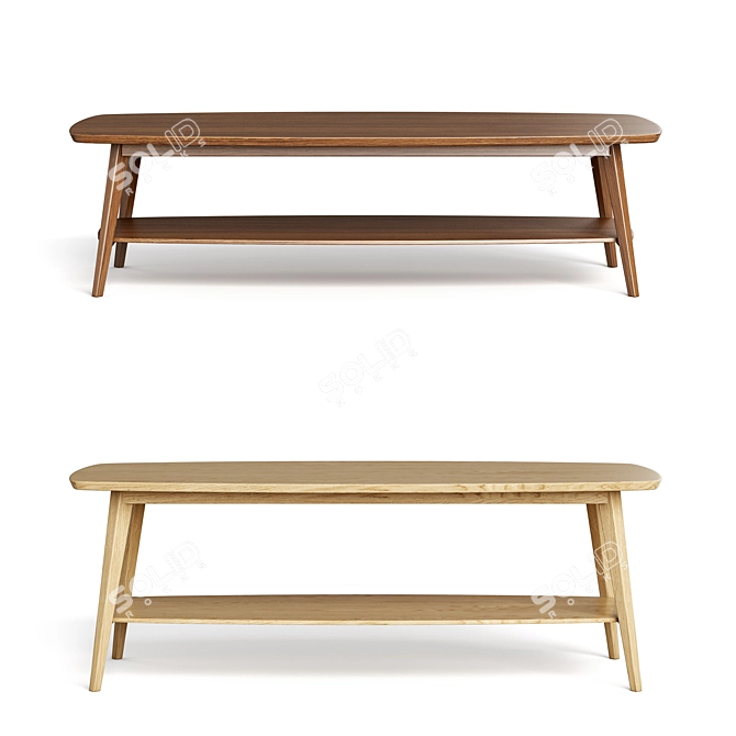 Rustic Oak Coffee Table 3D model image 5