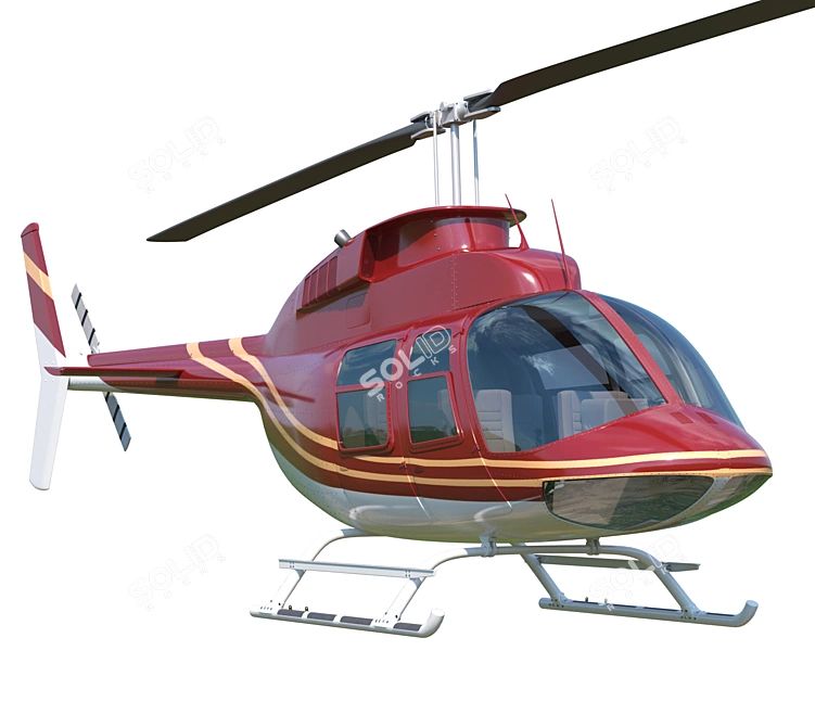 Bell 206 Helicopter: High-Quality Model. 3D model image 1