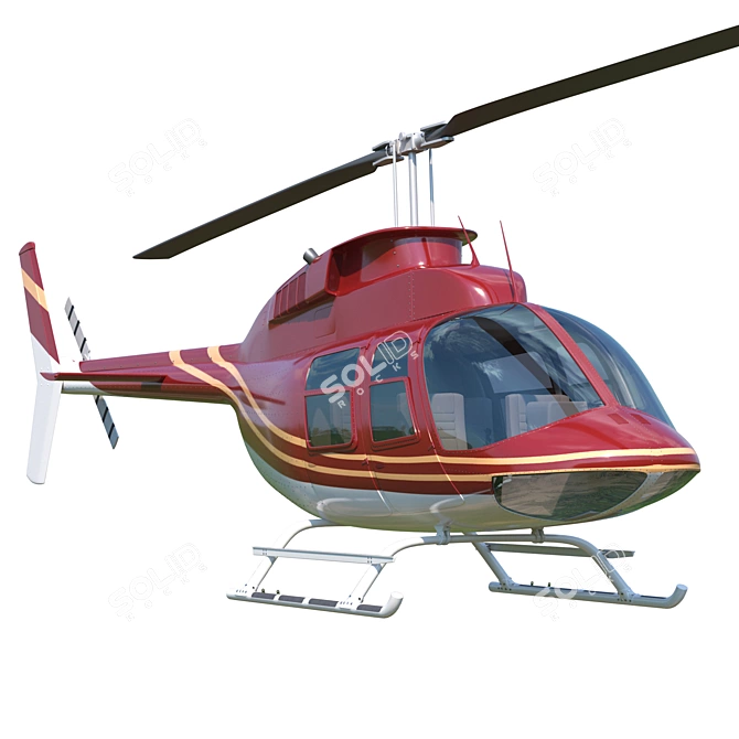 Bell 206 Helicopter: High-Quality Model. 3D model image 4