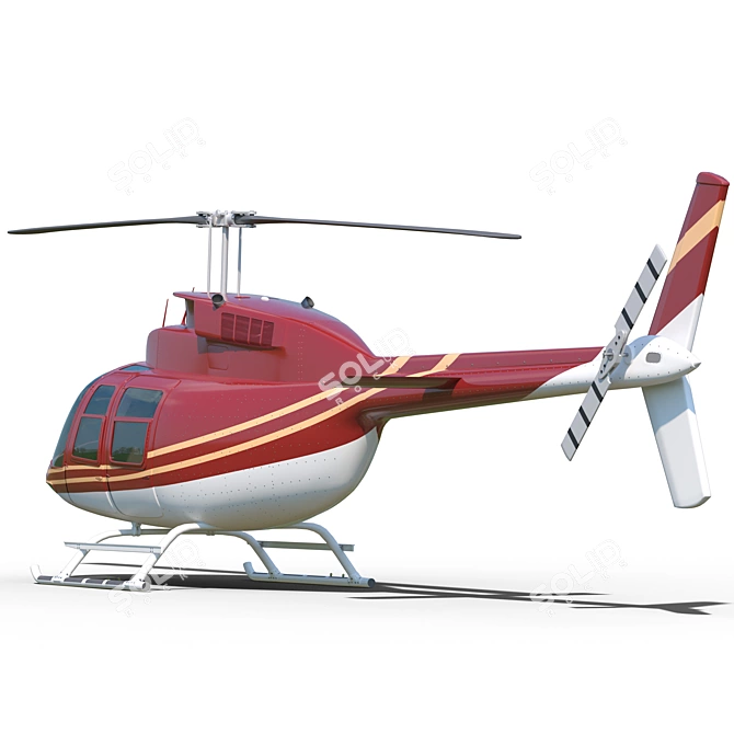 Bell 206 Helicopter: High-Quality Model. 3D model image 10