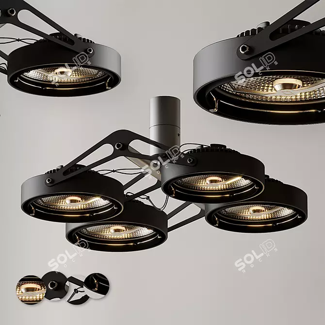 Nomad 4XLED GE Ceiling Spotlight 3D model image 1