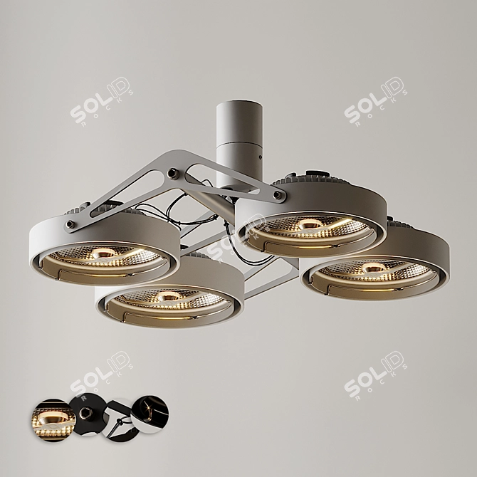 Nomad 4XLED GE Ceiling Spotlight 3D model image 4