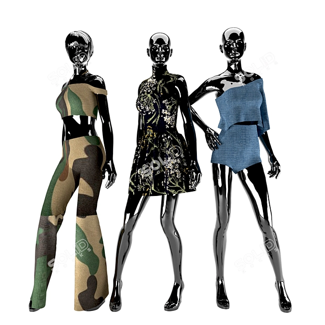 Showcase-ready 3D Dress Models 3D model image 1