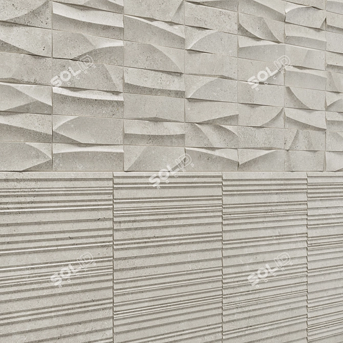 Porcelanosa Berna Collection: Deco, Mosaic, Stripe 3D model image 2