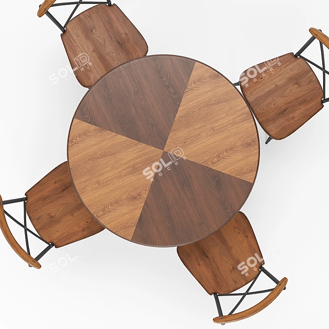 Modern Dining Table Set 3D model image 2