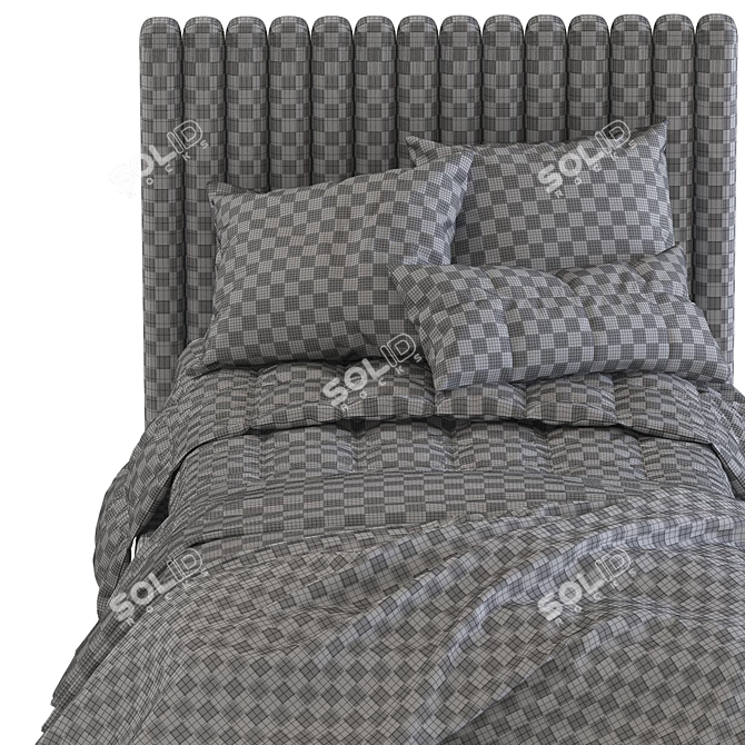 Soft Headboard Bed: Elegant and Comfortable 3D model image 5