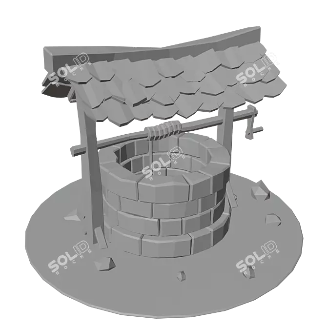 Poly Well: Minimalistic 3D Art 3D model image 4