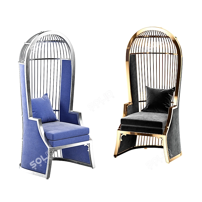 Elegant Bora Bora Birdcage Chair 3D model image 1