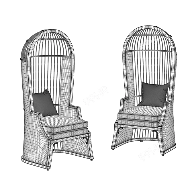 Elegant Bora Bora Birdcage Chair 3D model image 2