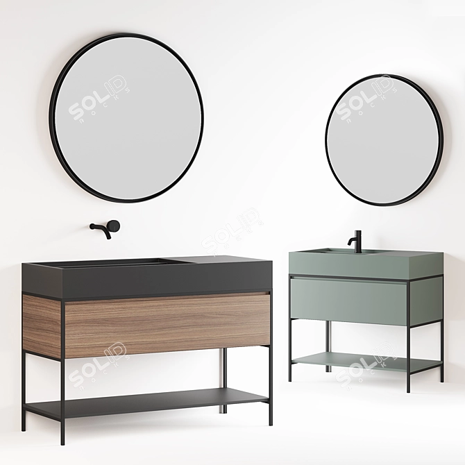 Elegant Elen Mirror + Acquifero Faucet 3D model image 1