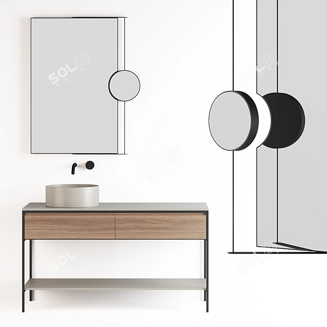 Elegant Stand and Stylish Faucet Set 3D model image 1