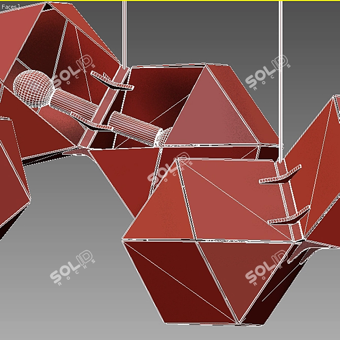 Modern Elegance: Welles Glass Chandelier 3D model image 3