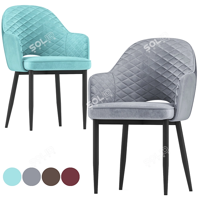 Luxury Velvet Diamond Chair 3D model image 1