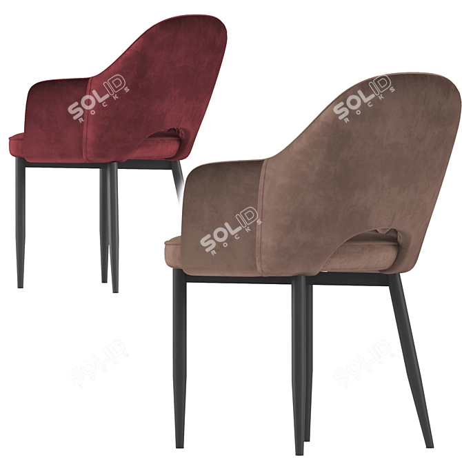 Luxury Velvet Diamond Chair 3D model image 3