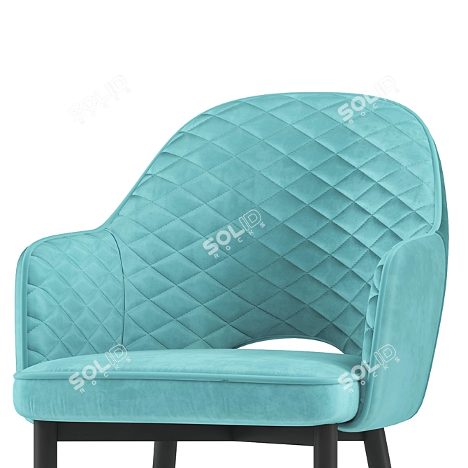 Luxury Velvet Diamond Chair 3D model image 4