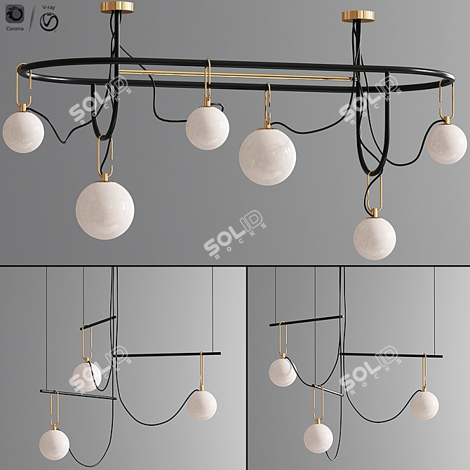 Modern Ic Flos Pendant Lamp Set 3D model image 1