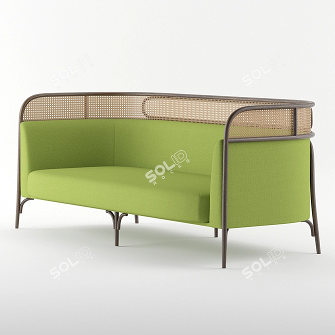 Targa Brass Feet Sofa 3D model image 1