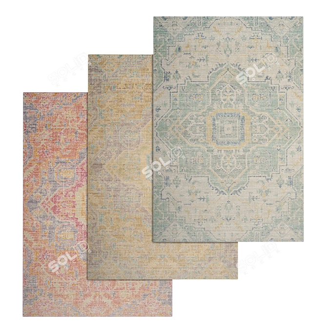 High-Quality Carpets Set 3D model image 1