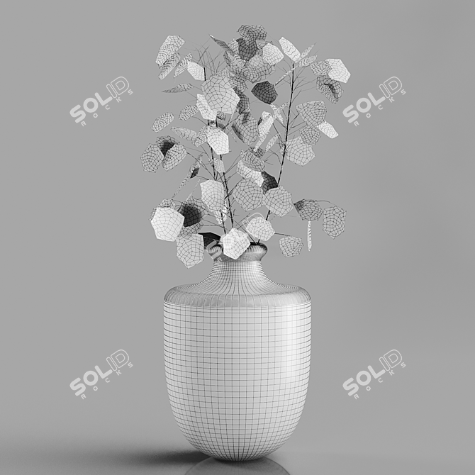 Dark Gray Tinted Glass Vase | H24 Hemase Collection 3D model image 4