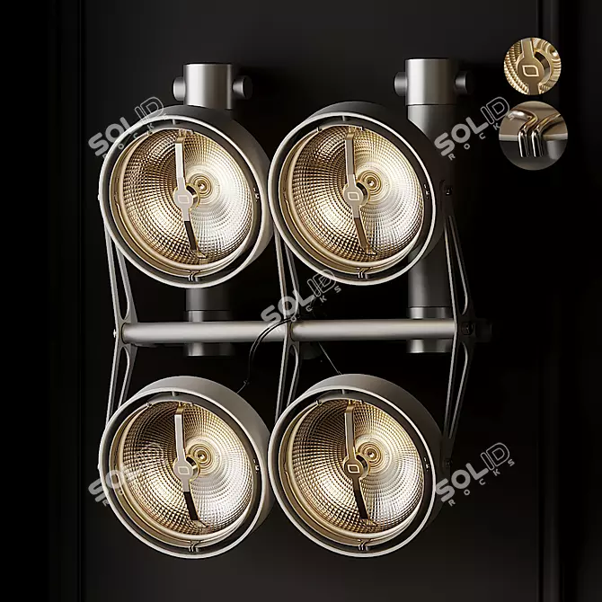 Modern Nomad XYZ 4x Wall Sconce 3D model image 1