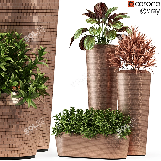 Pixel Plants Collection: Elegant and Modern 3D model image 1