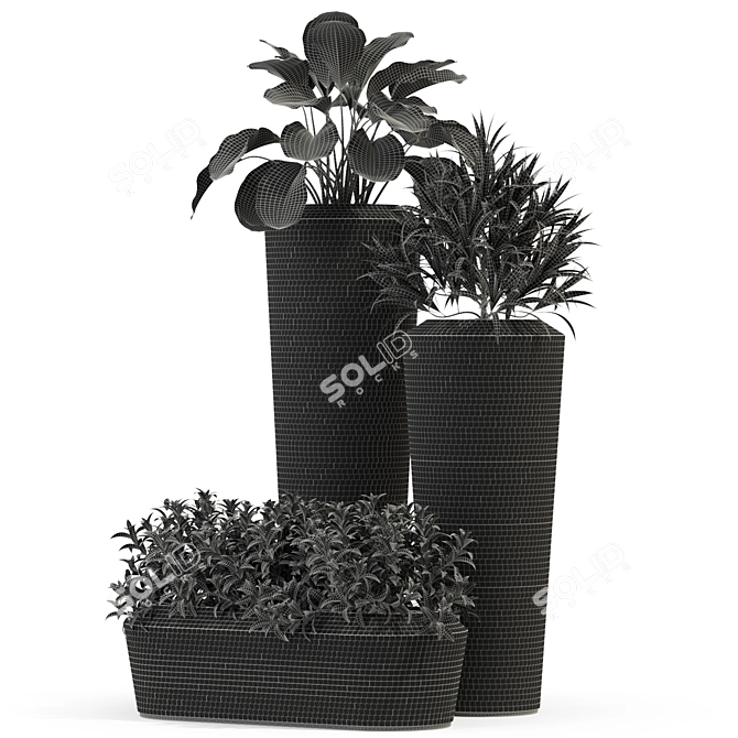 Pixel Plants Collection: Elegant and Modern 3D model image 3