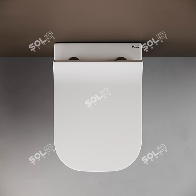 Sleek Wall-Mounted Toilet 3D model image 5