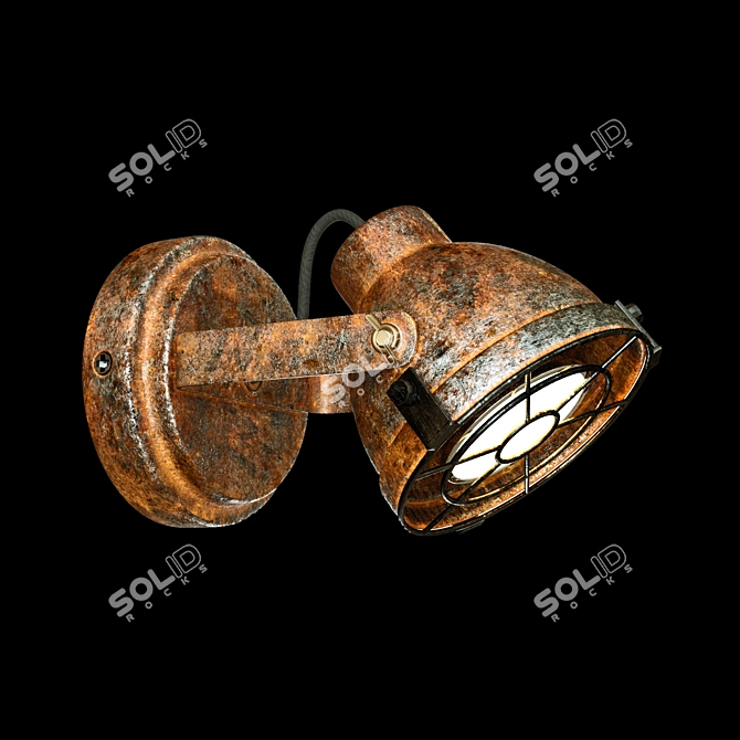 Vintage Rustic Metal Spot 3D model image 1