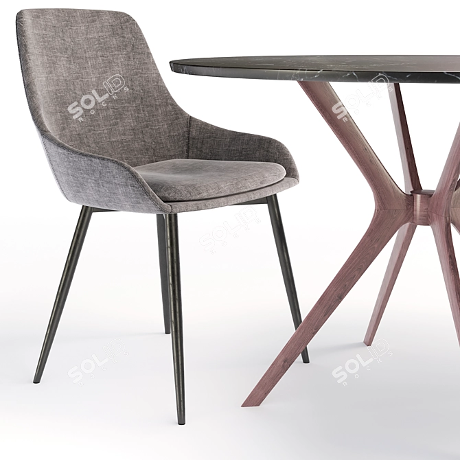 Corona Render Dinner Table Set 3D model image 2