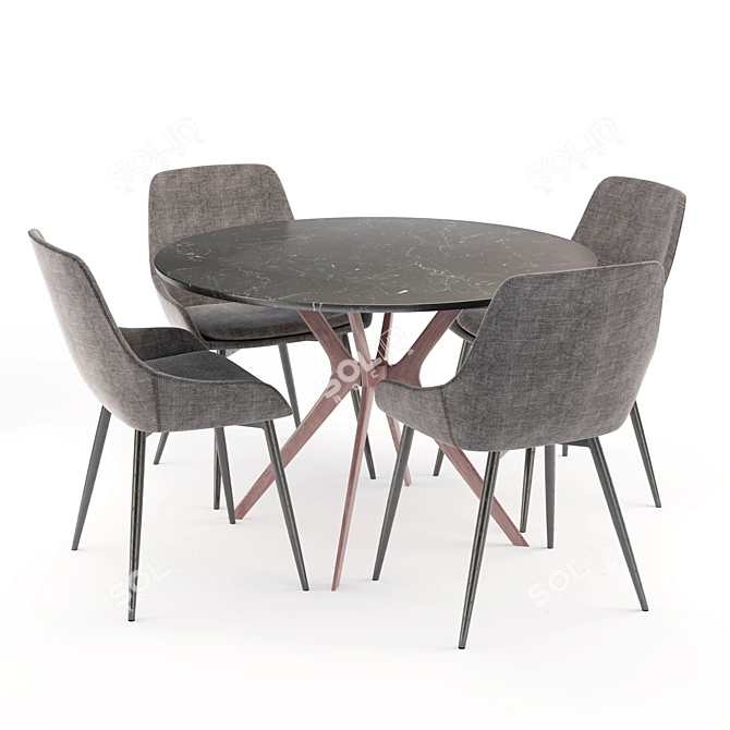 Corona Render Dinner Table Set 3D model image 4