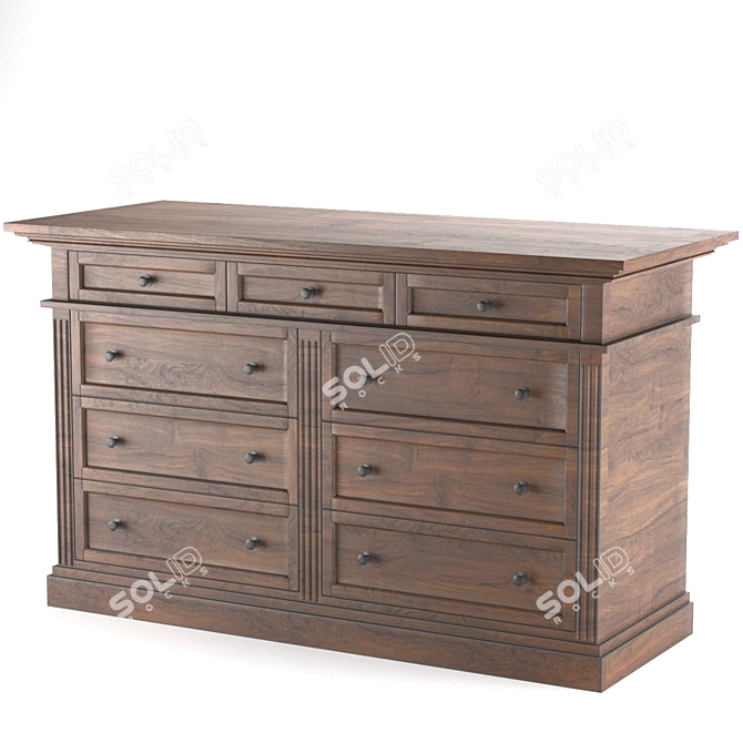 Livingston 9-Drawer Dresser 3D model image 2