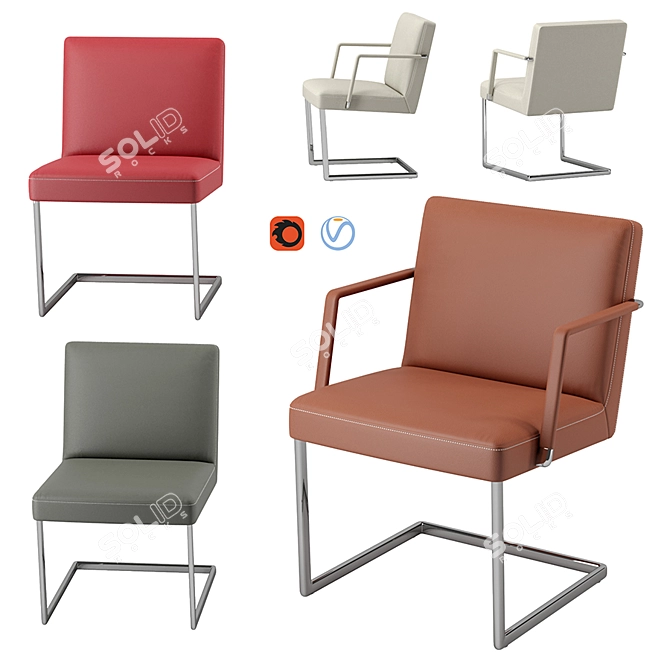 Elegant Chancellor Conference Chair 3D model image 1