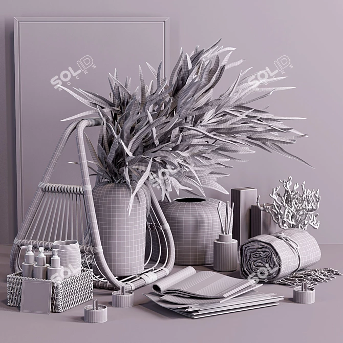 Purple Bliss Decor Set 3D model image 5