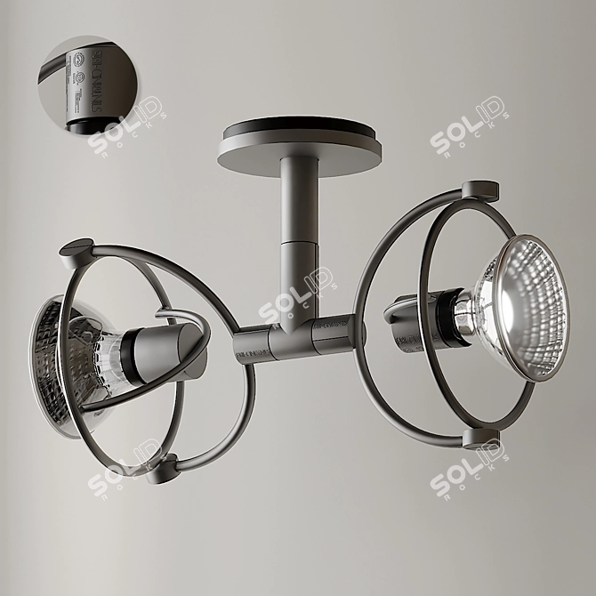 Sleek Soffitto Ceiling Spotlight 3D model image 1