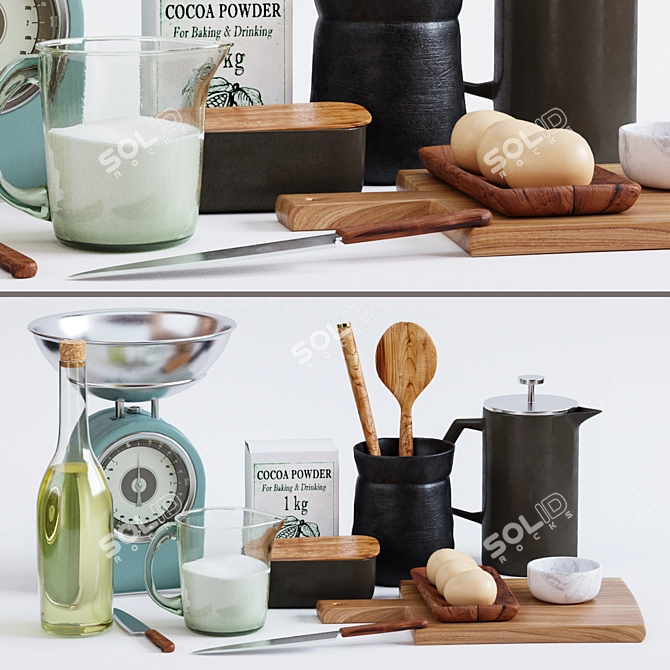 Kitchen Elegance Decor Set 3D model image 1