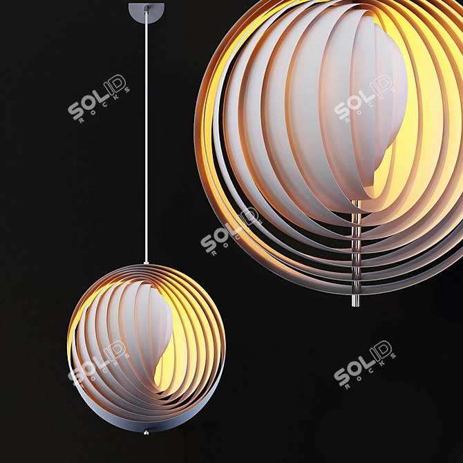 Title: Cosmorelax Ursula Steel Pendant Lamp 3D model image 1