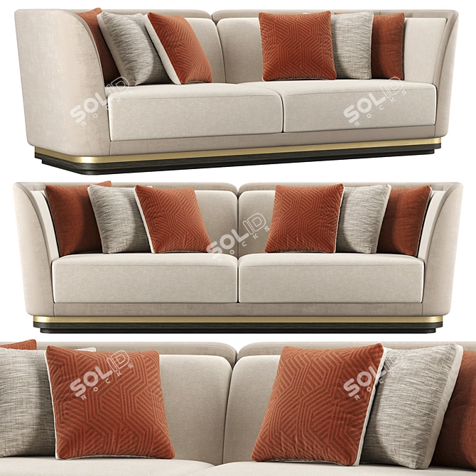 FRATO Halki Sofa: Modern Comfort in a Stylish Design 3D model image 1