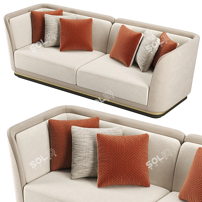 FRATO Halki Sofa: Modern Comfort in a Stylish Design 3D model image 2