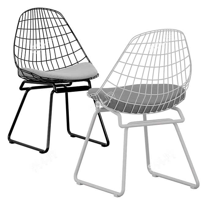 Modern Wire Chair by Pastoe 3D model image 1