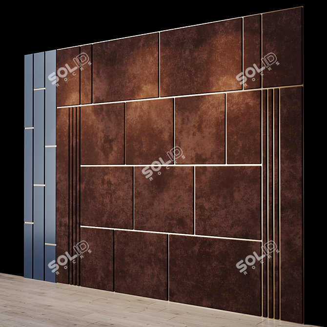 Elegant Wall Panel with Izgolovie Design 3D model image 3