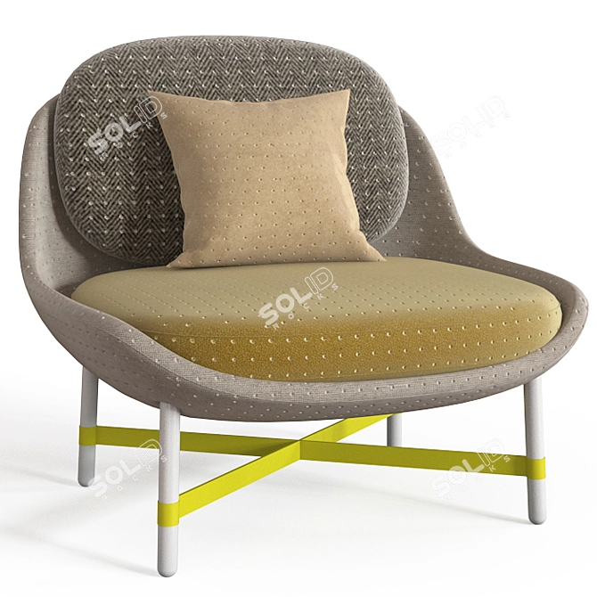 Elegant Moroso Ottoman Armchair 3D model image 1