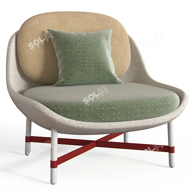 Elegant Moroso Ottoman Armchair 3D model image 2