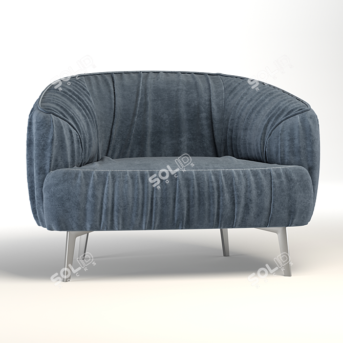 Elegant Modern 3-Seater Sofa 3D model image 2