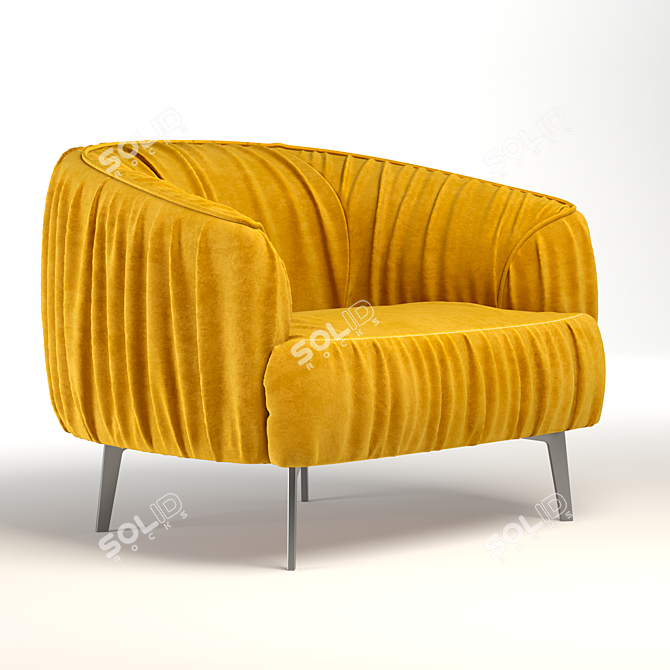 Elegant Modern 3-Seater Sofa 3D model image 3