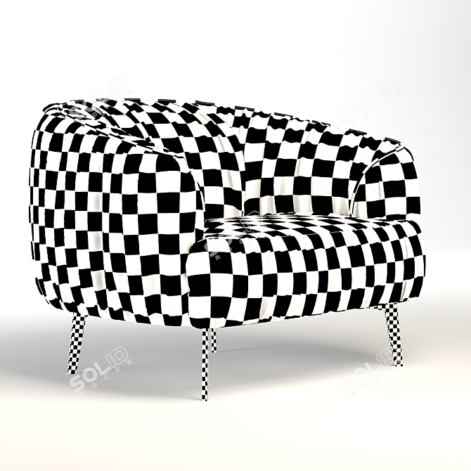 Elegant Modern 3-Seater Sofa 3D model image 4