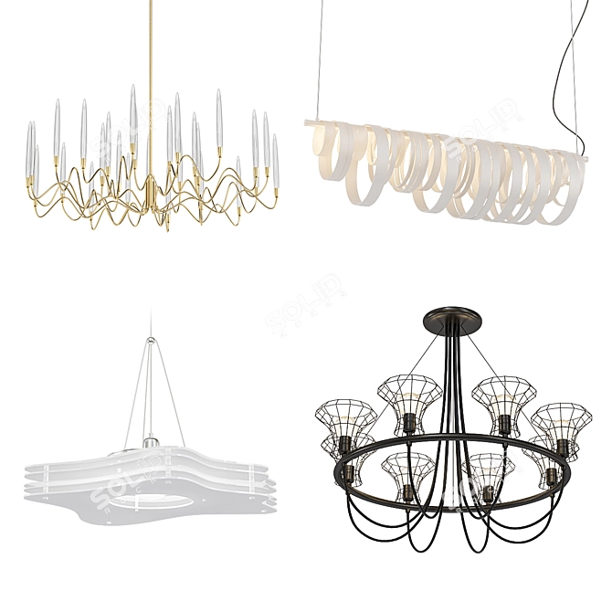 Contemporary Pendant Lighting Collection 3D model image 1