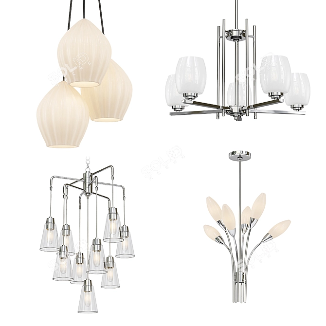 Modern Chandelier Collection 3D model image 1