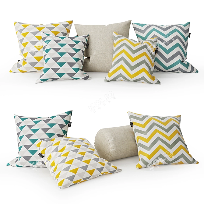 Elegant Pillow Set: Decorate in Style 3D model image 1